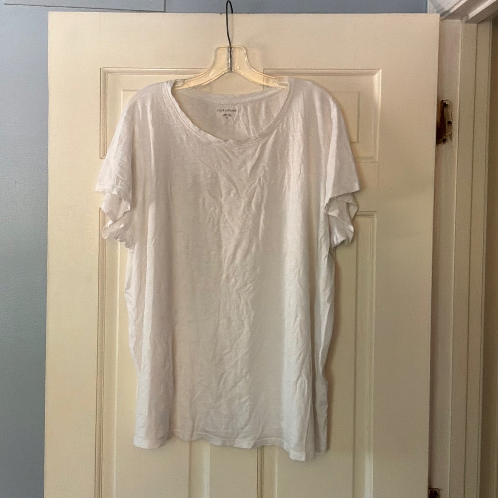 Eileen Fisher White Organic Cotton Scoop Neck Top 3X Minimalist Sustainable Tee